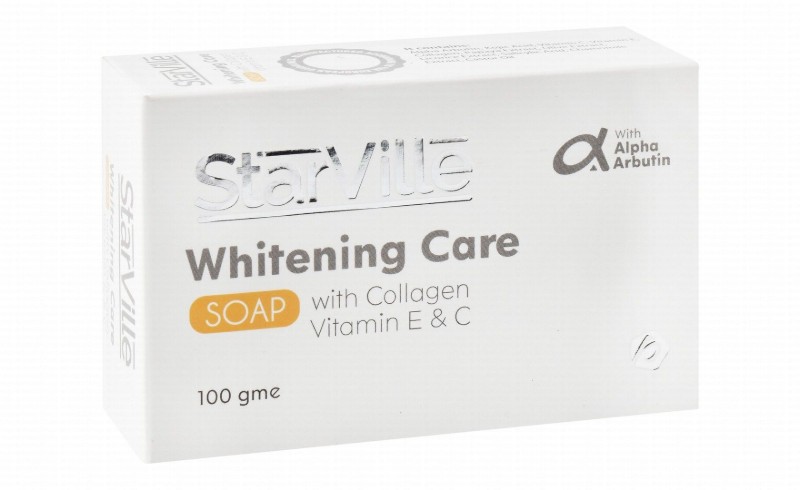 StarVille Whitening Soap Bar with Alpha Arbutin, Collagen, Vitamins E & C for All Skin Types