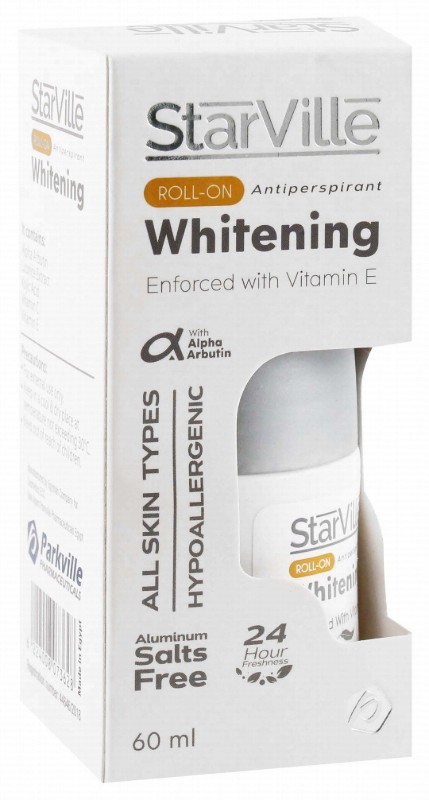 StarVille Women's Whitening Roll-On Deodorant for All Skin Types - aluminum salts free