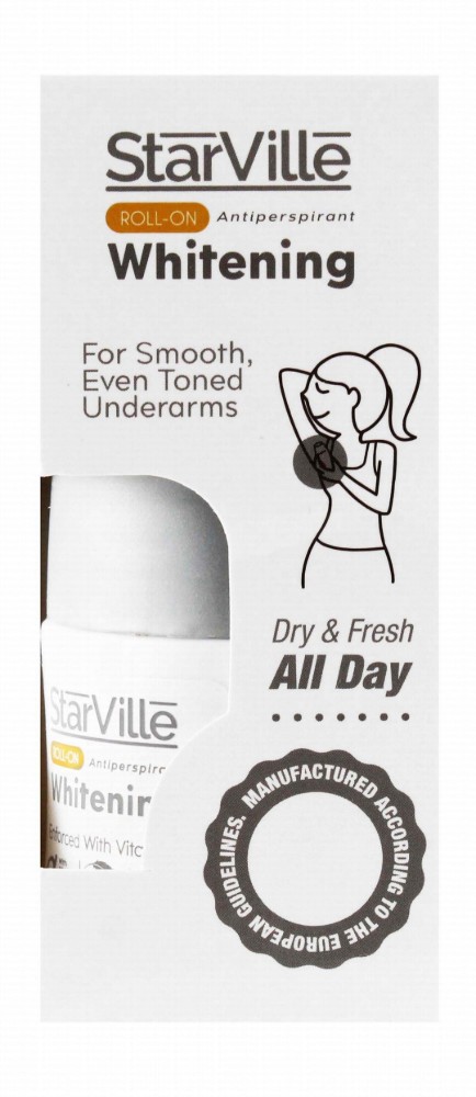 StarVille Women's Whitening Roll-On Deodorant for All Skin Types - aluminum salts free