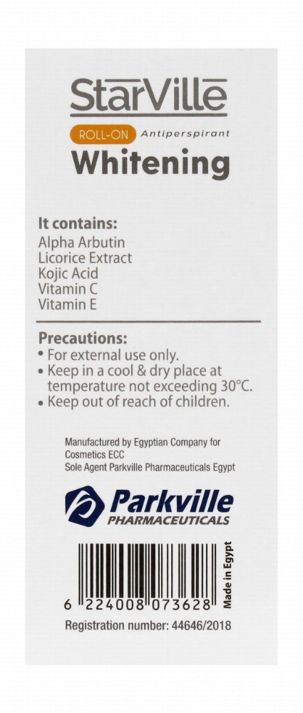 StarVille Women's Whitening Roll-On Deodorant for All Skin Types - aluminum salts free