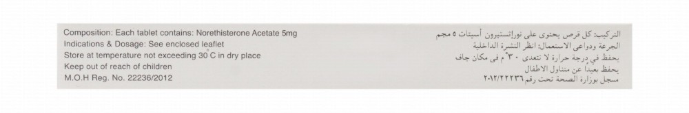 Steronate 5mg Norethisterone Acetate