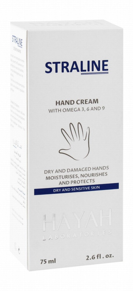 Straline Hypoallergenic Moisturizing & Nourishing Hand Cream with Omega 3, 6 & 9 for Dry, Damaged & Sensitive Skin - parabens free