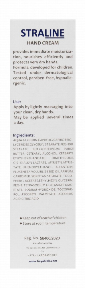 Straline Hypoallergenic Moisturizing & Nourishing Hand Cream with Omega 3, 6 & 9 for Dry, Damaged & Sensitive Skin - parabens free