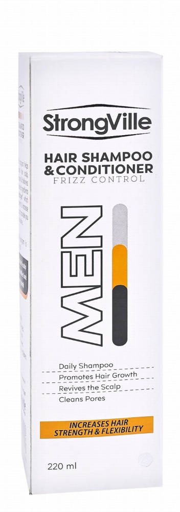 StrongVille Strengthening, Growth Stimulating & Anti-Frizz Shampoo & Hair Conditioner for Men