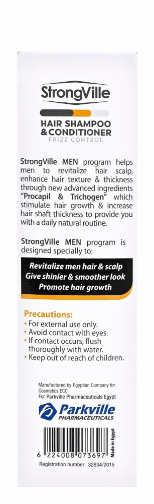 StrongVille Strengthening, Growth Stimulating & Anti-Frizz Shampoo & Hair Conditioner for Men