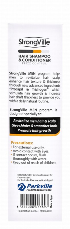 StrongVille Strengthening, Growth Stimulating & Anti-Frizz Shampoo & Hair Conditioner for Men