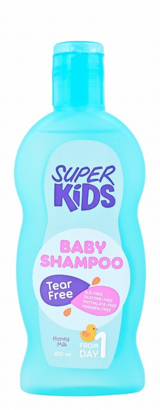 Super Kids Hypoallergenic Baby Shampoo Honey & Milk Scent - sulfate free, silicones free, parabens free