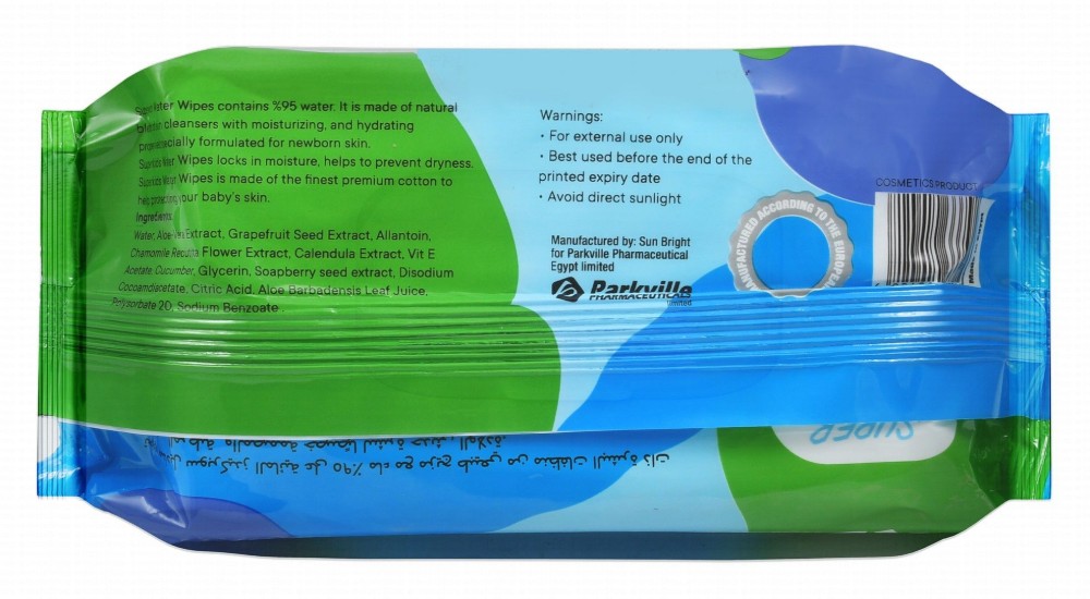 Super Kids Hypoallergenic Water Wipes - perfume free, alcohol free, parabens free