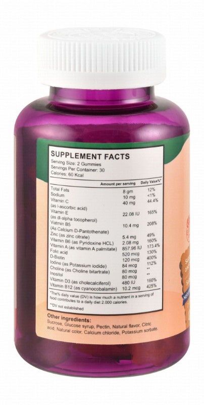 Super Kids Multivitamin Gummy Supplements for Health, Development & Vitality (3+ Years) - vegan, gluten free
