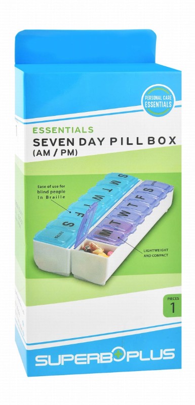 SuperbPlus Essentials Seven Day AM & PM Pill Box