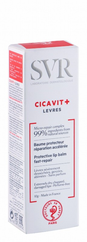 SVR Cicavit Plus Hypoallergenic Protecting & Repairing Lip Balm for Extremely Dry, Chapped & Damaged Lips - perfume free
