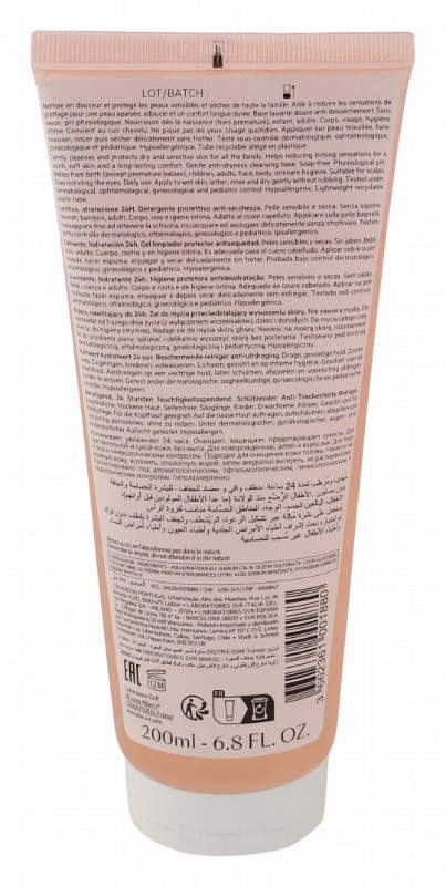 SVR Topialyse Hypoallergenic 24H Soothing, Moisturizing & Protecting Gel Face & Body Cleanser with Glycerin for Sensitive & Dry Skin - soap free