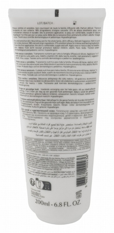 SVR Topialyse Hypoallergenic Non-Sticky 48H Nourishing & Soothing Ultra-Melting Face & Body Cream with Nutritive Complex & Prebiotic for Sensitive, Dry & Uncomfortable Skin