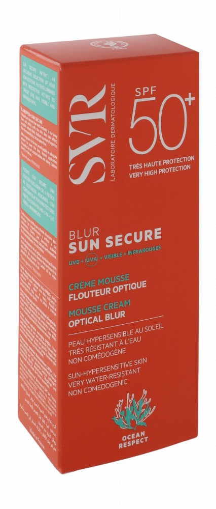 SVR Water-Resistant Facial Sunscreen for Hypersensitive Skin SPF50+ Blur - non comedogenic, octocrylene free