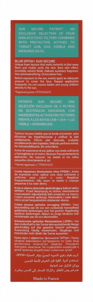 SVR Water-Resistant Facial Sunscreen for Hypersensitive Skin SPF50+ Blur - non comedogenic, octocrylene free