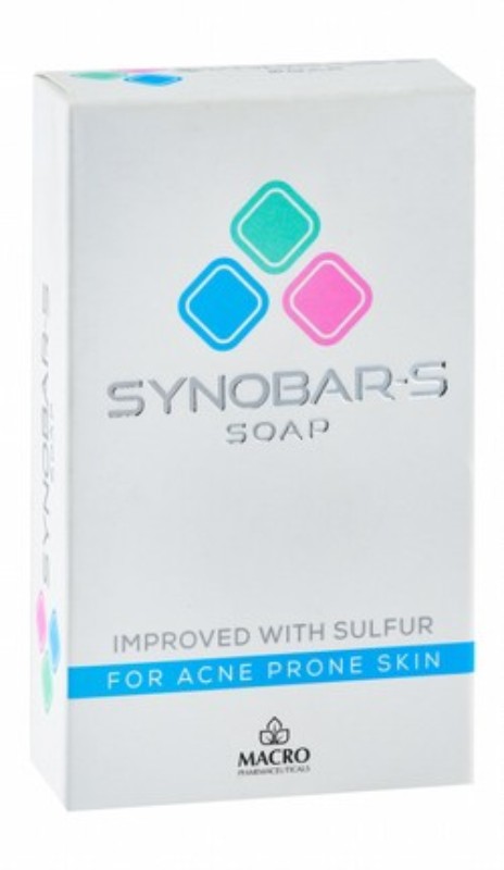 Synobar Medicated Cleansing Facial Soap Bar with Sulfur for Acne-Prone Skin