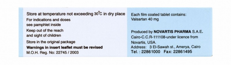 Tareg 40mg Valsartan