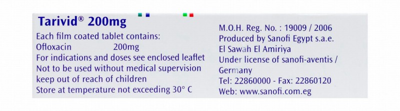 Tarivid 200mg Ofloxacin for Treating Bacterial Infections