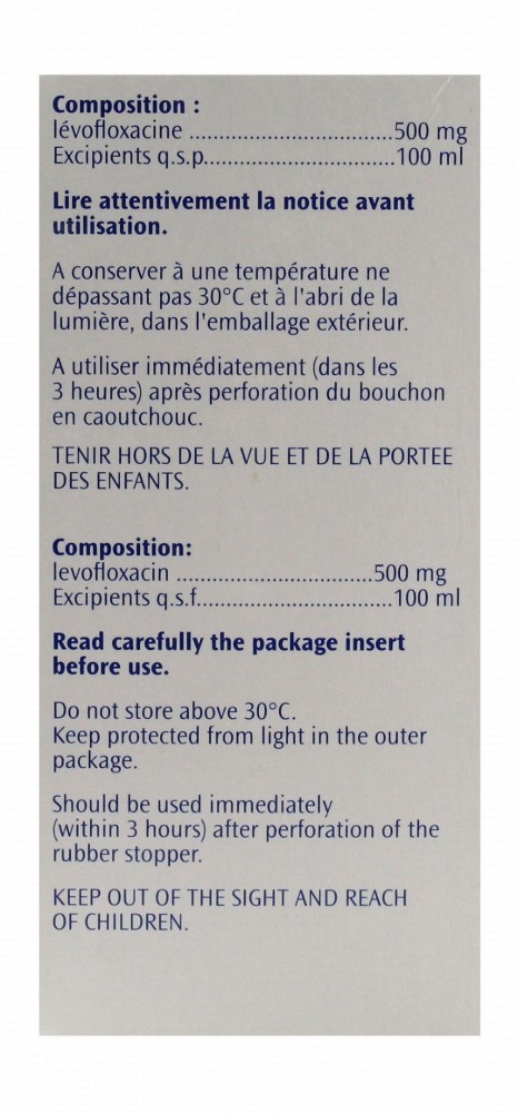 Tavanic 500mg Levofloxacin Solution for Intravenous Infusion