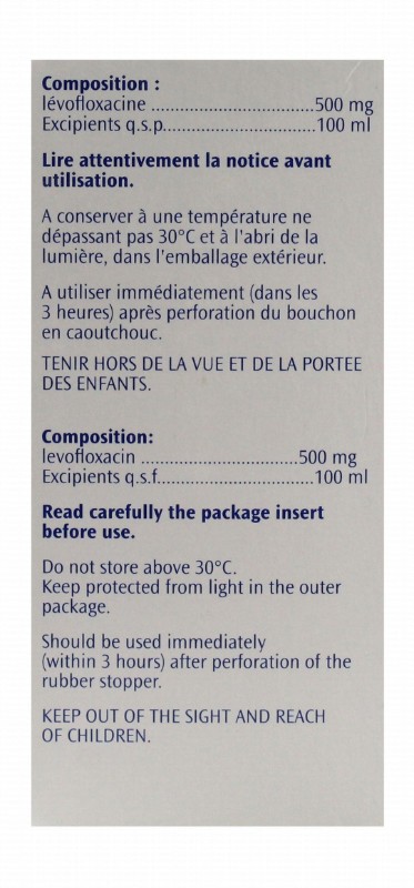 Tavanic 500mg Levofloxacin Solution for Intravenous Infusion
