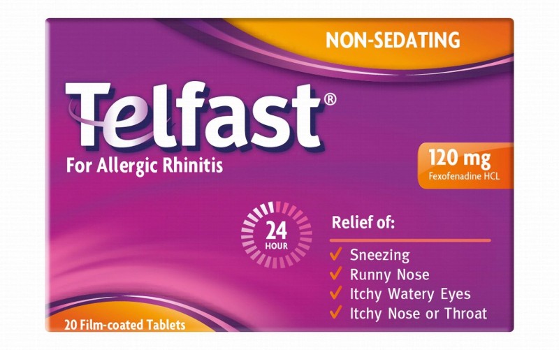 Telfast 120mg Fexofenadine HCI Non-Drowsy Antihistamine