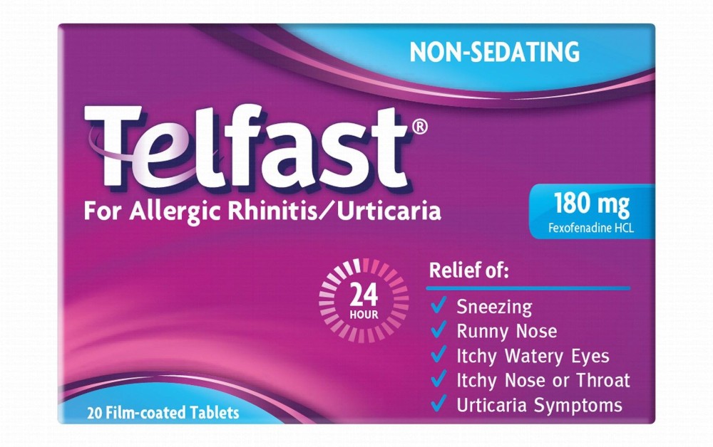Telfast 180mg Fexofenadine HCl Antihistamine