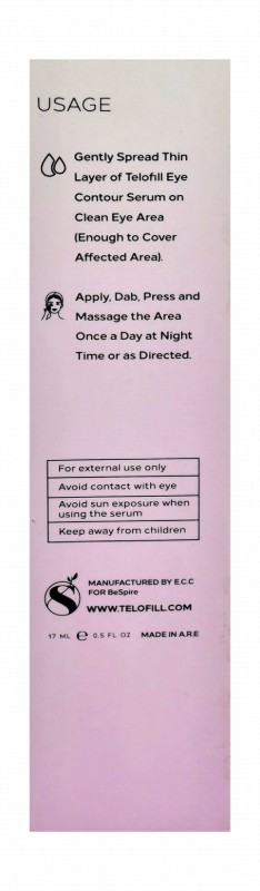 Telofill Firming, Anti-Puffiness & Anti-Dark Circles Eye Contour Serum with Hyaluronic Acid & Poly-Peptides for All Skin Types