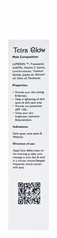 Tetra Glow Lumiskin Anti-Pigmentation & Whitening Day Face Cream for Normal, Sensitive & Combination Skin SPF30+ - non comedogenic