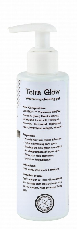 Tetra Glow Lumiskin Anti-Pigmentation & Whitening Facial Cleanser for Normal, Combination & Sensitive Skin - non comedogenic