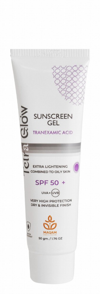 Tetra Glow Water-Resistant Lightening Sunscreen Gel with Tranexamic Acid for Oily to Combination Skin SPF50+