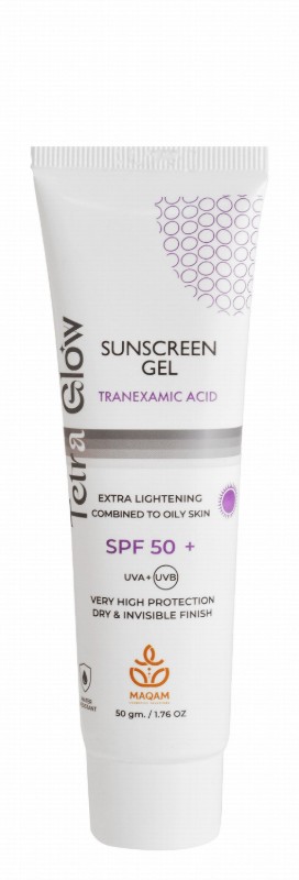 Tetra Glow Water-Resistant Lightening Sunscreen Gel with Tranexamic Acid for Oily to Combination Skin SPF50+