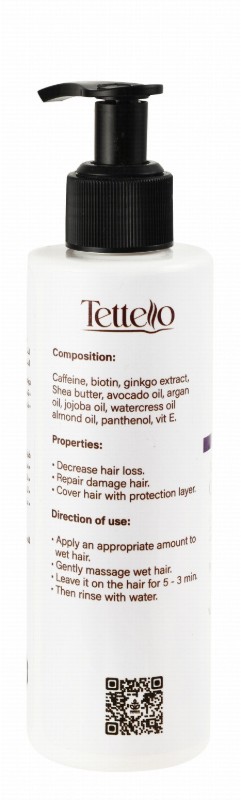 Tettello Anti-Hair Loss Conditioner with Biotin, Caffeine & Gingko Extract for Weak, Damaged & Dyed Hair - sulfate free, parabens free, silicone free