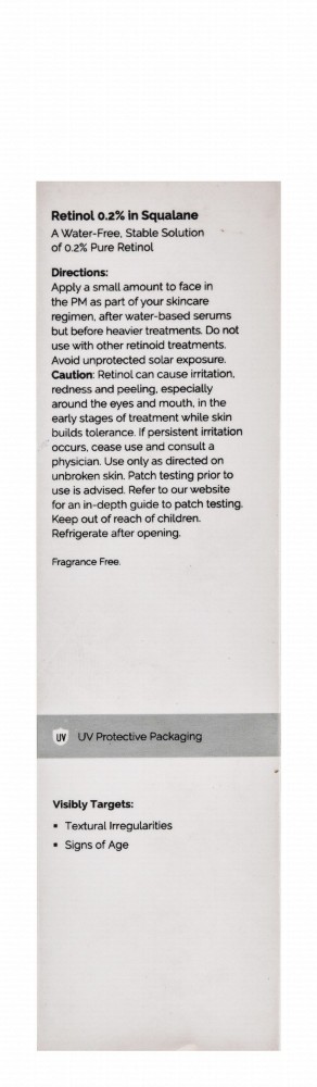 The Ordinary 0.2% Retinol in Squalene Face Serum - water free, fragrance free