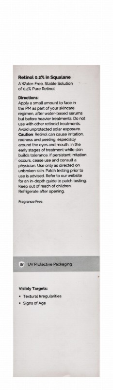 The Ordinary 0.2% Retinol in Squalene Face Serum - water free, fragrance free