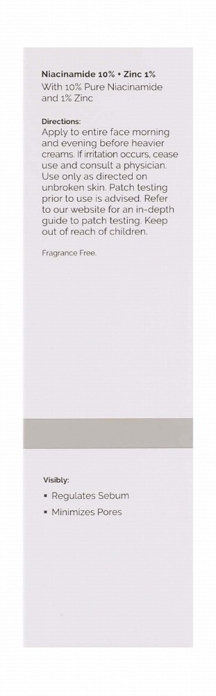 The Ordinary 10% Niacinamide Plus 1% Zinc Anti-Blemish Face Serum with Vitamins & Minerals - fragrance free
