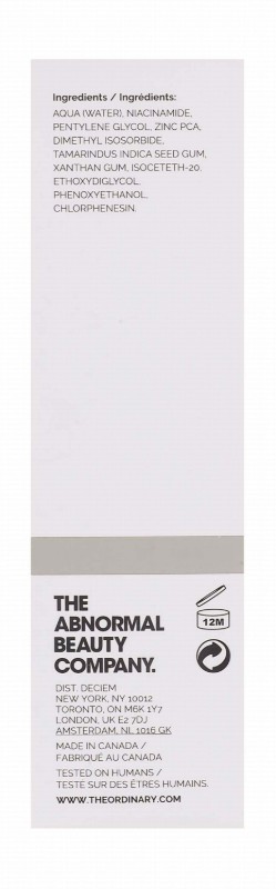 The Ordinary 10% Niacinamide Plus 1% Zinc Anti-Blemish Face Serum with Vitamins & Minerals - fragrance free