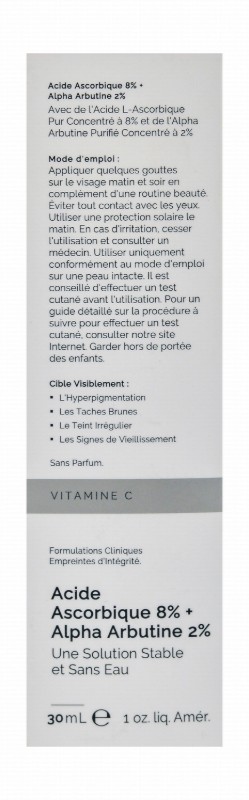 The Ordinary Anti-Aging Facial Serum with Vitamin C, 8% Ascorbic Acid & 2% Alpha Arbutin - water free, fragrance free