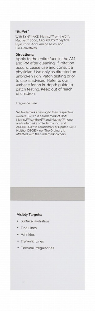 The Ordinary Buffet Multi-Technology Anti-Aging Peptide Facial Serum - fragrance free