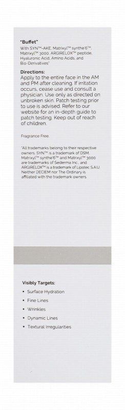 The Ordinary Buffet Multi-Technology Anti-Aging Peptide Facial Serum - fragrance free