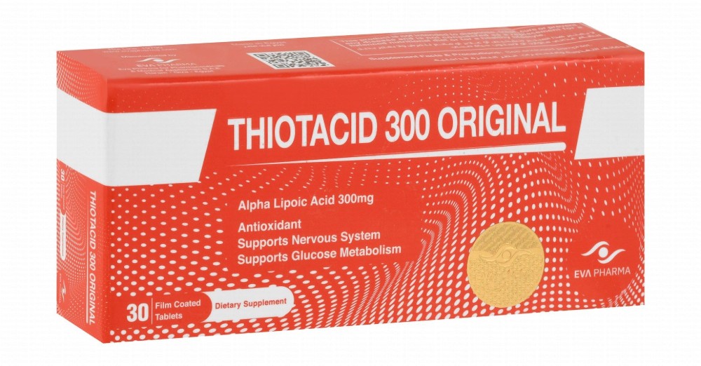Thiotacid Original 300mg Alpha Lipoic Acid Nervous System, Glucose Metabolism & Antioxidant Supplement