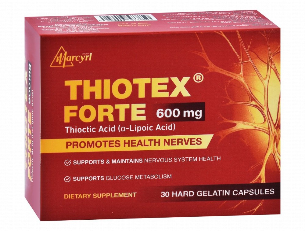 Thiotex Forte 600mg Thioctic Acid Nervous System & Glucose Metabolism Health Support Supplement