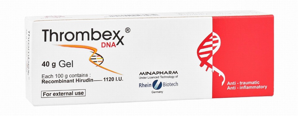 Thrombexx DNA 1120 IU Recombinant Hirudin Anti-Traumatic & Anti-Inflammatory Gel