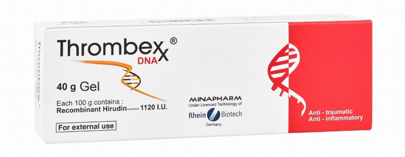 Thrombexx DNA 1120 IU Recombinant Hirudin Anti-Traumatic & Anti-Inflammatory Gel