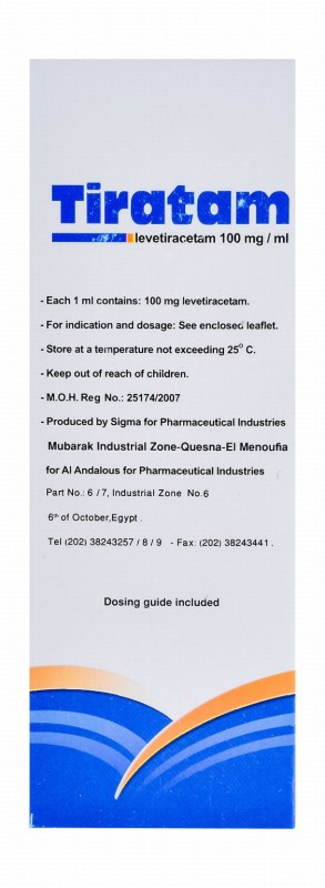 Tiratam 100mg Levetiracetam Oral Solution Banana Flavor