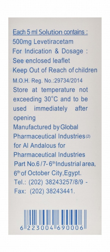 Tiratam 100mg/ml Levetiracetam Solution Vial for Intravenous Infusion