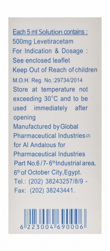 Tiratam 100mg/ml Levetiracetam Solution Vial for Intravenous Infusion