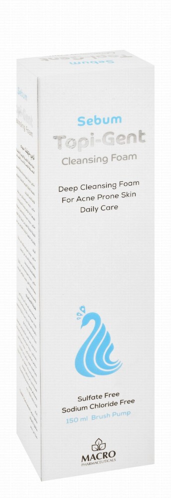 Topi-gent Oil Control Facial Cleansing Foam for Acne-Prone Skin - sulfate free, sodium chloride free