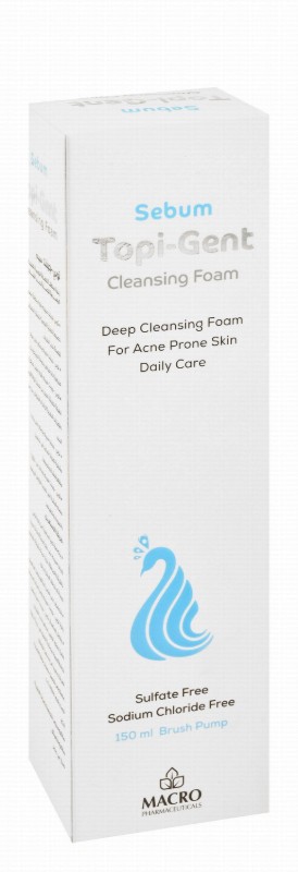 Topi-gent Oil Control Facial Cleansing Foam for Acne-Prone Skin - sulfate free, sodium chloride free