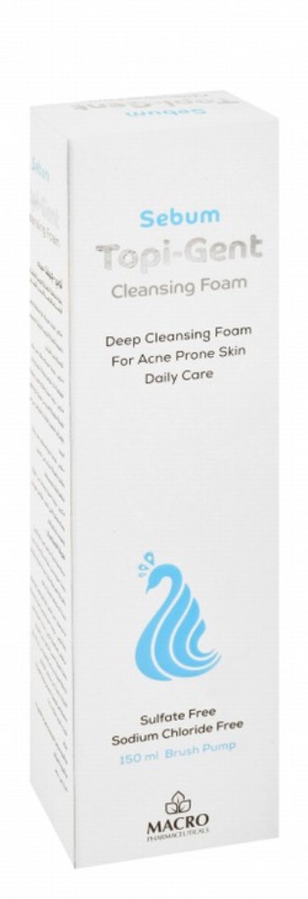 Topi-gent Oil Control Facial Cleansing Foam for Acne-Prone Skin - sulfate free, sodium chloride free