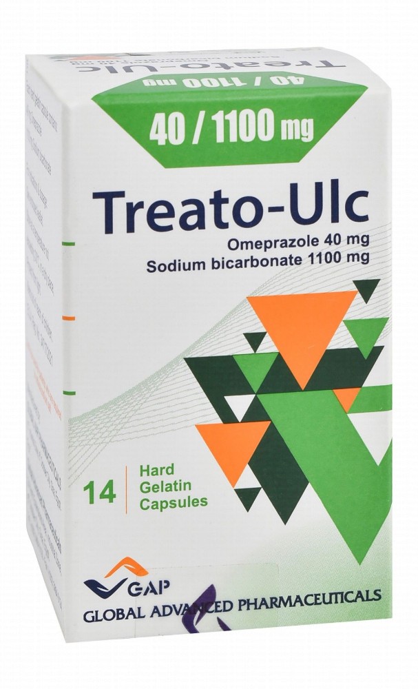 Treato-Ulc 40mg Omeprazole & 1100mg Sodium Bicarbonate for Treating Ulcers